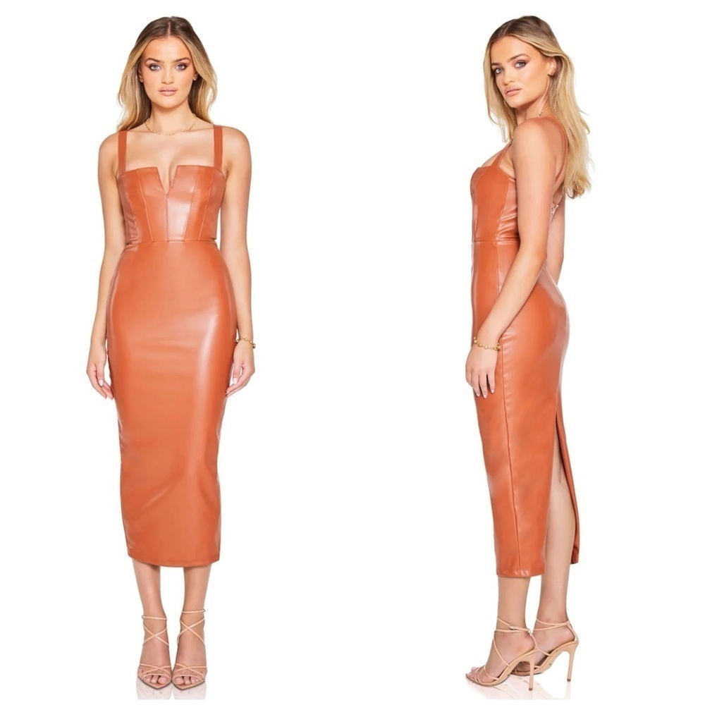 NOOKIE Leona Midi Dress In Tan